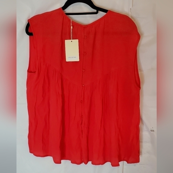 Anthropologie Size Small Coral Tank with Cutout Designs - Picture 4 of 4